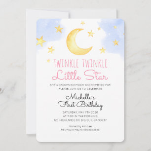 Little Star Baby Verjaardagsuitnodiging Kaart