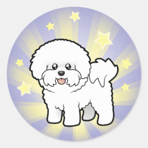 Little Star Bichon Frise Ronde Sticker