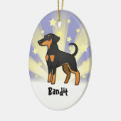 Little Star Doberman Pinscher (floppy ears) Keramisch Ornament (Links)