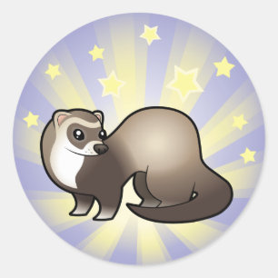 Little Star Ferret Ronde Sticker
