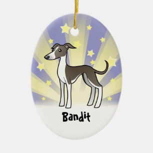 Little Star Greyhound/Whippet/Italy Greyhound Keramisch Ornament
