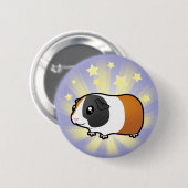 Little Star Guinee Pig (glad haar) Ronde Button 5,7 Cm (Voorkant /achterkant)
