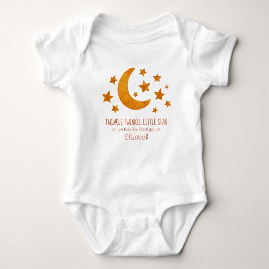 Little Star Name Moon & Star Waterverf Whimsical Romper (Voorkant)