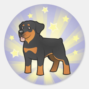 Little Star Rottweiler Ronde Sticker