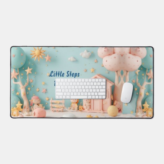 Little Steps Daycare Pastel Greenery Personalized (Clavier et souris)