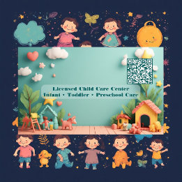 Little Steps Montessori Dagopvang QR Code Pastel Visitekaartje