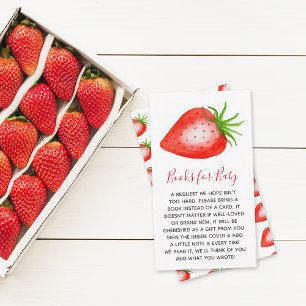 Little Strawberry Baby shower Boek Aanvraag Informatiekaartje