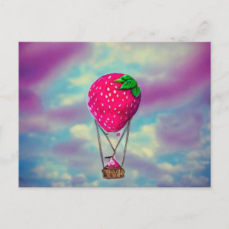 Little Strawberry Hot Air Ballon Briefkaart