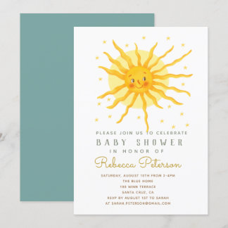Little Sun Baby shower Invitation Kaart