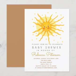 Little Sun Baby shower Invitation Kaart