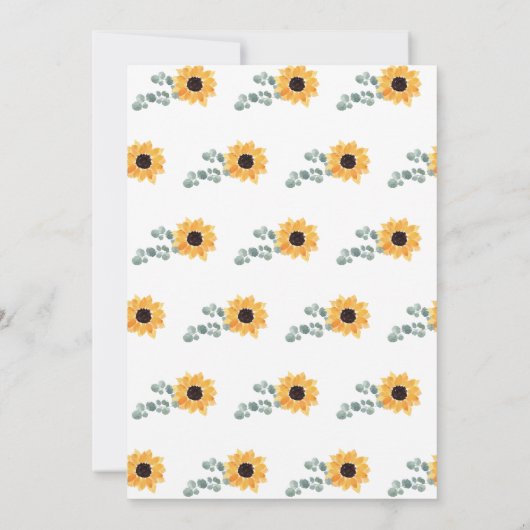 Little Sunflower 1st Birthday Invitation Kaart (Achterkant)