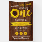 Little Sunflower 1st Birthday Welkom Spandoek (Verticaal)
