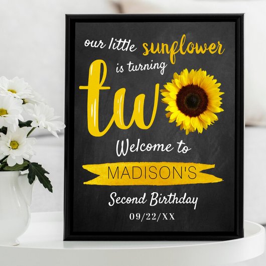 Little Sunflower 2e Affiche de bienvenue d'anniver