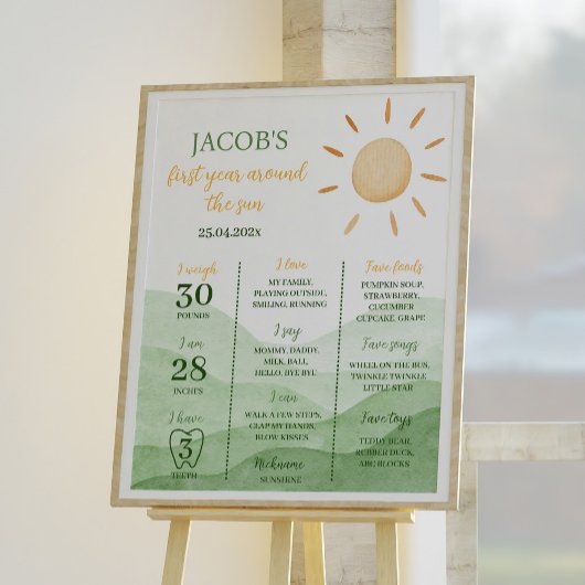 Little Sunshine 1er Anniversaire Poster de jalon