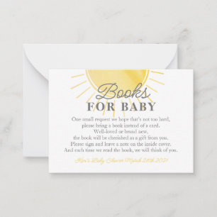 Little Sunshine Baby shower Books for Baby Kaart Notitiekaartje