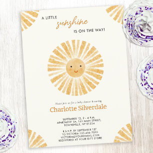 Little Sunshine Baby shower Invitation Briefkaart