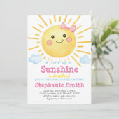 Little Sunshine Baby shower Invitation Ray of-A159 (Debout devant)