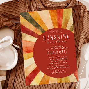 Little Sunshine Baby shower Kaart