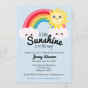 Little Sunshine Baby shower-uitnodiging Kaart