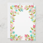 Little Sunshine Birthday Party Invitation Floral Kaart (Achterkant)