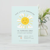 Little Sunshine Birthday Party Invitations Kaart (Staand voorkant)