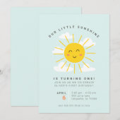 Little Sunshine Birthday Party Invitations Kaart (Voorkant / Achterkant)