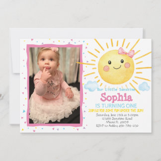 Little Sunshine Birthday Photo Invitation - A159 Kaart