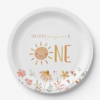 Little Sunshine First Birthday Papieren Bordje