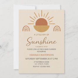 Little Sunshine Gender Neutral Boho Baby Shower Kaart