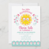 Little Sunshine Girl 1er Invitation anniversaire (Devant)