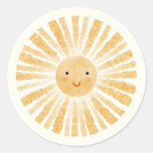 Little Sunshine Happy Waterverf Ronde Sticker (Voorkant)