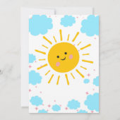 Little Sunshine ONE Rainbow Girl 1e Verjaardag Sch Kaart (Achterkant)