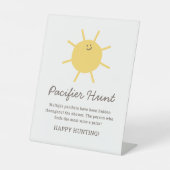 Little Sunshine Pacifier Hunt Baby shower Game Reclamebord Met Voetstuk (Voorkant)