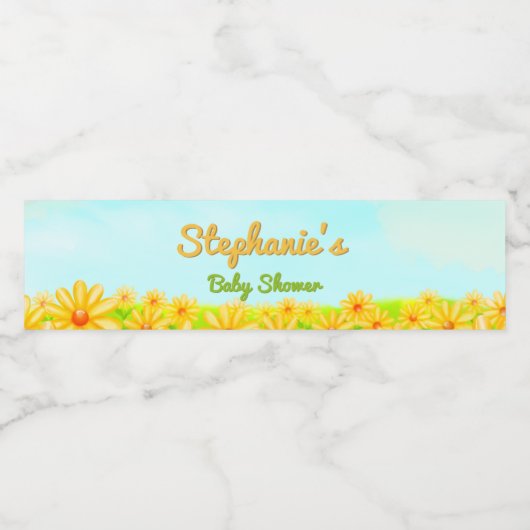 Little Sunshine - Spring Baby shower Waterfles Etiket (Enkel label)