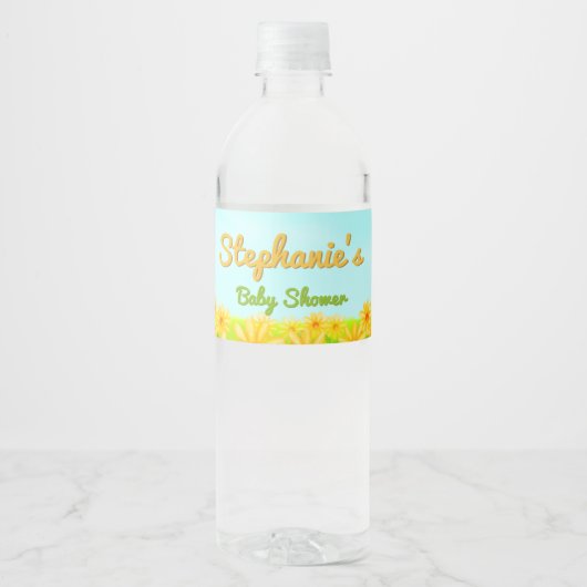 Little Sunshine - Spring Baby shower Waterfles Etiket (Voorkant)
