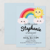 Little Sunshine Verjaardagsuitnodiging Kaart (Voorkant / Achterkant)