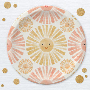 Little Sunshine Waterverf Pattern Papieren Bordje