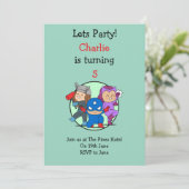 Little Super Heroes Party Uitnodiging (Staand voorkant)