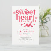 Little Sweeite Baby shower Invitation Kaart (Staand voorkant)
