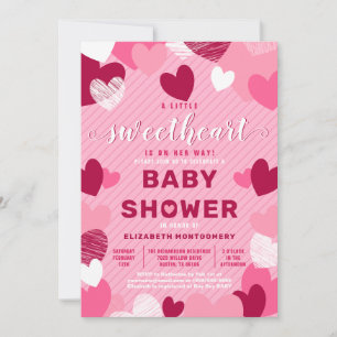 Little Sweet Heart Pink Valentijn Baby shower Kaart