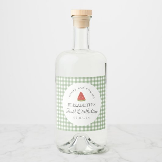 Little Sweet Melon Eerste Verjaardag Likeurfles Etiket (Voorkant)