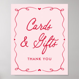 Little Sweetheart Baby Shower Cards and Gifts Sign Poster