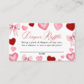Little Sweetheart Baby Shower, Diaper Raffle Card Informatiekaartje (Voorkant)