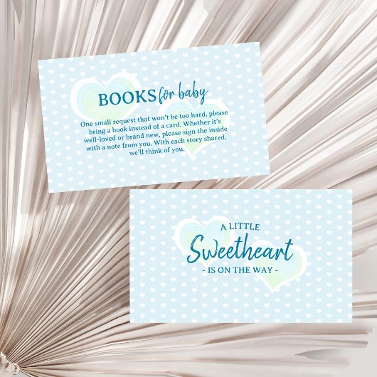 Little Sweetheart Blue Baby shower Boeken voor Bab Informatiekaartje