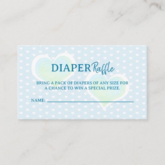 Little Sweetheart Blue Baby shower Luier Raffle Informatiekaartje (Voorkant)