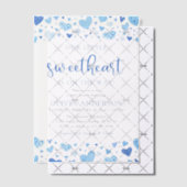 Little Sweetheart Blue Boy Valentijn Baby shower Vellum Uitnodigingen (Offset (Uitnodiging))