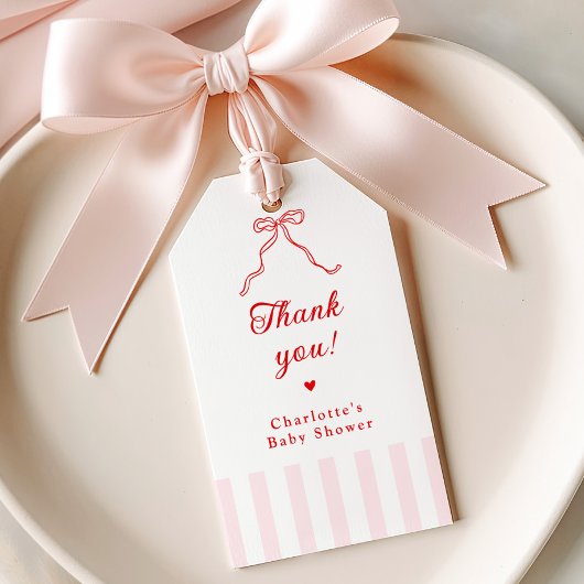 Little Sweetheart Bow Baby Shower Cadeaulabel