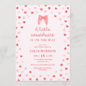 Little Sweetheart Bow Baby Shower Invitation (Devant)