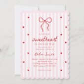 Little Sweetheart Bow Baby Shower Invitation (Devant)