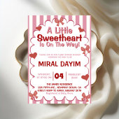 Little Sweetheart Bow Baby Shower Invitation